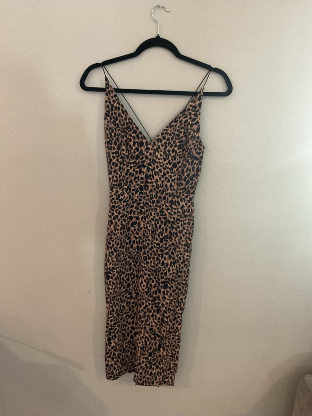 Topshop Leopard-Print Slip Midi Dress in Brown and Black Wedding guest Dress